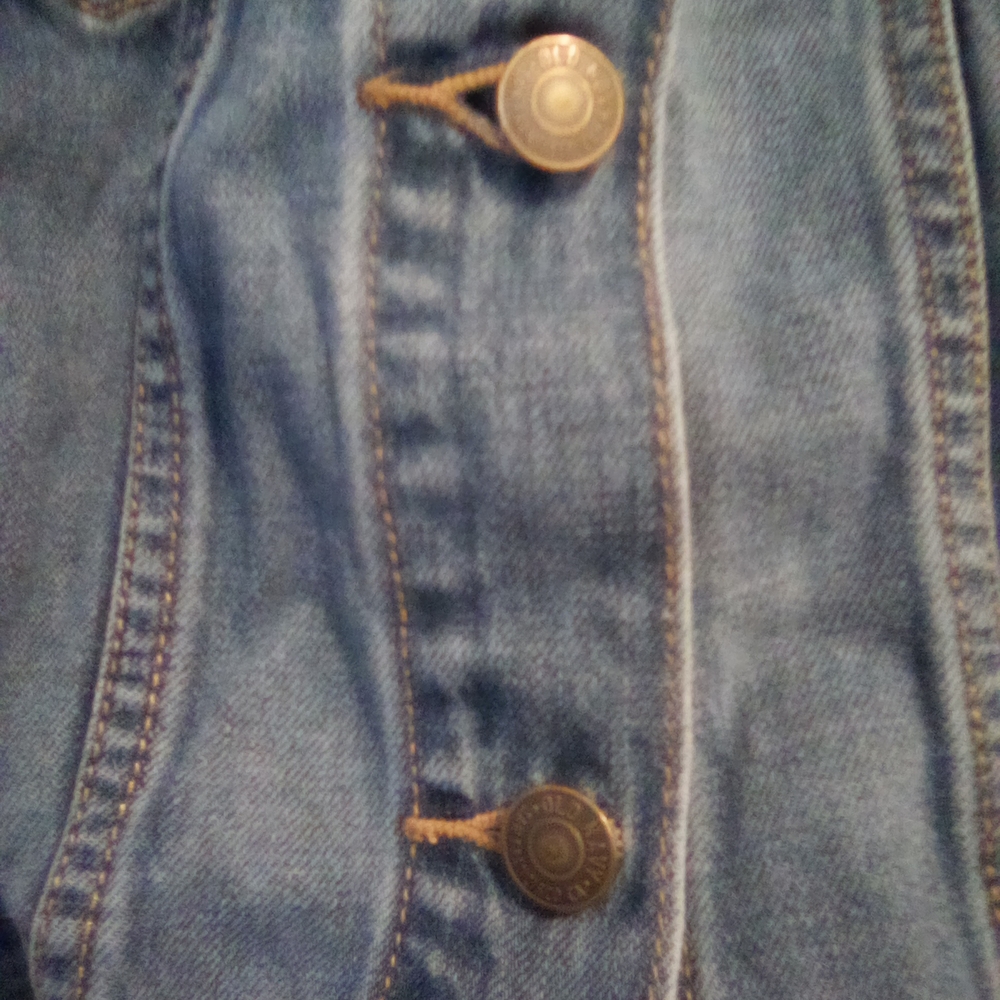 Old Navy San Francisco California Denim Jean Jacket Trucker Size M 100% Cotton - Picture 7 of 9